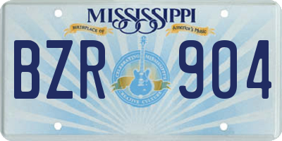 MS license plate BZR904