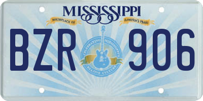 MS license plate BZR906