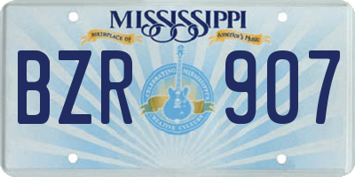 MS license plate BZR907