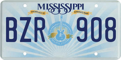 MS license plate BZR908