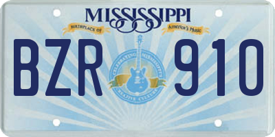 MS license plate BZR910