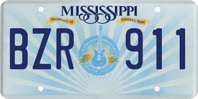 MS license plate BZR911