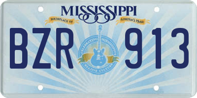 MS license plate BZR913