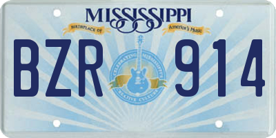 MS license plate BZR914
