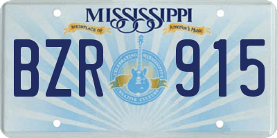 MS license plate BZR915
