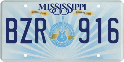 MS license plate BZR916