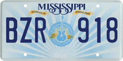 MS license plate BZR918