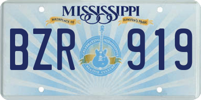 MS license plate BZR919