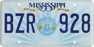 MS license plate BZR928