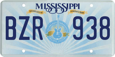MS license plate BZR938