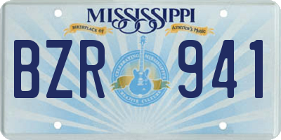 MS license plate BZR941
