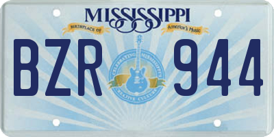 MS license plate BZR944