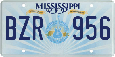 MS license plate BZR956