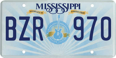 MS license plate BZR970