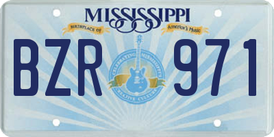 MS license plate BZR971