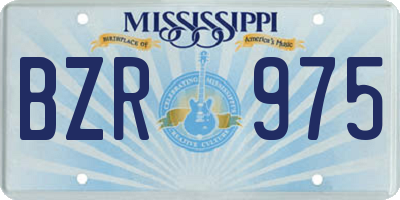 MS license plate BZR975