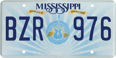 MS license plate BZR976