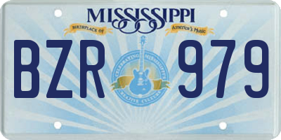 MS license plate BZR979