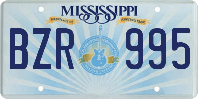 MS license plate BZR995