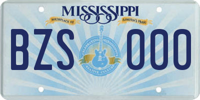 MS license plate BZS000