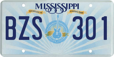 MS license plate BZS301