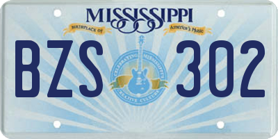 MS license plate BZS302