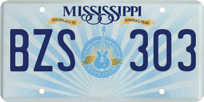 MS license plate BZS303