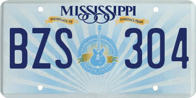 MS license plate BZS304