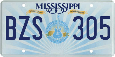 MS license plate BZS305