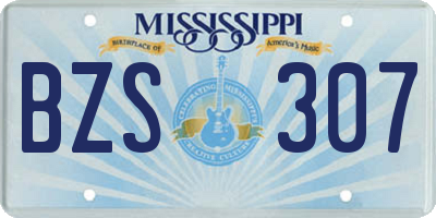MS license plate BZS307
