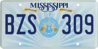 MS license plate BZS309