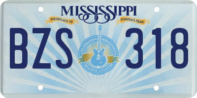 MS license plate BZS318