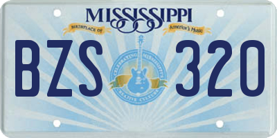 MS license plate BZS320