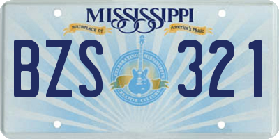 MS license plate BZS321