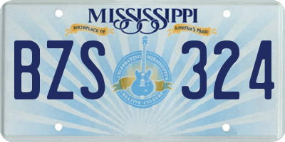 MS license plate BZS324