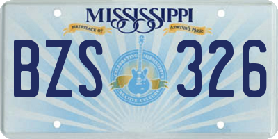 MS license plate BZS326