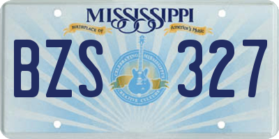 MS license plate BZS327