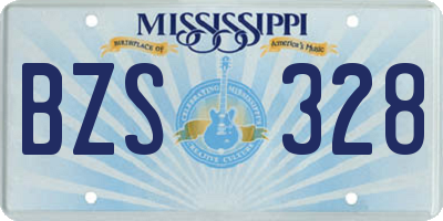 MS license plate BZS328
