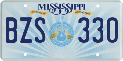 MS license plate BZS330