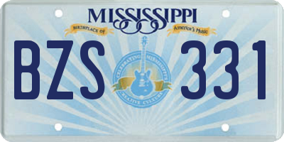 MS license plate BZS331