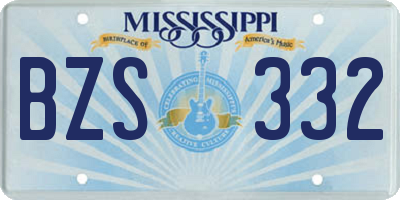 MS license plate BZS332