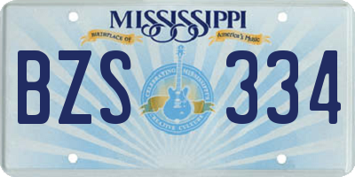 MS license plate BZS334
