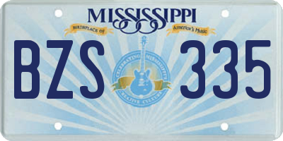 MS license plate BZS335