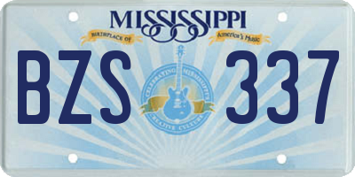 MS license plate BZS337