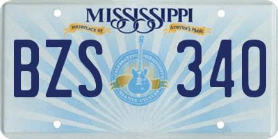 MS license plate BZS340