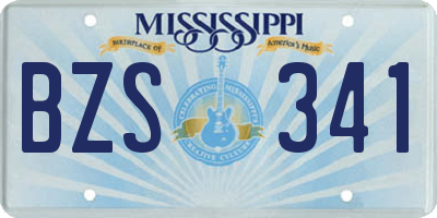 MS license plate BZS341