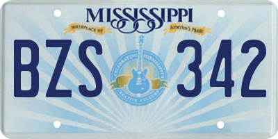 MS license plate BZS342
