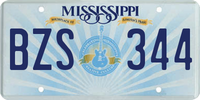 MS license plate BZS344