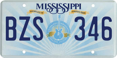 MS license plate BZS346