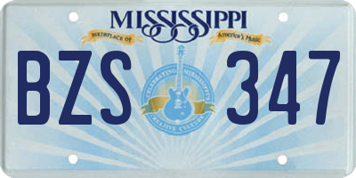 MS license plate BZS347